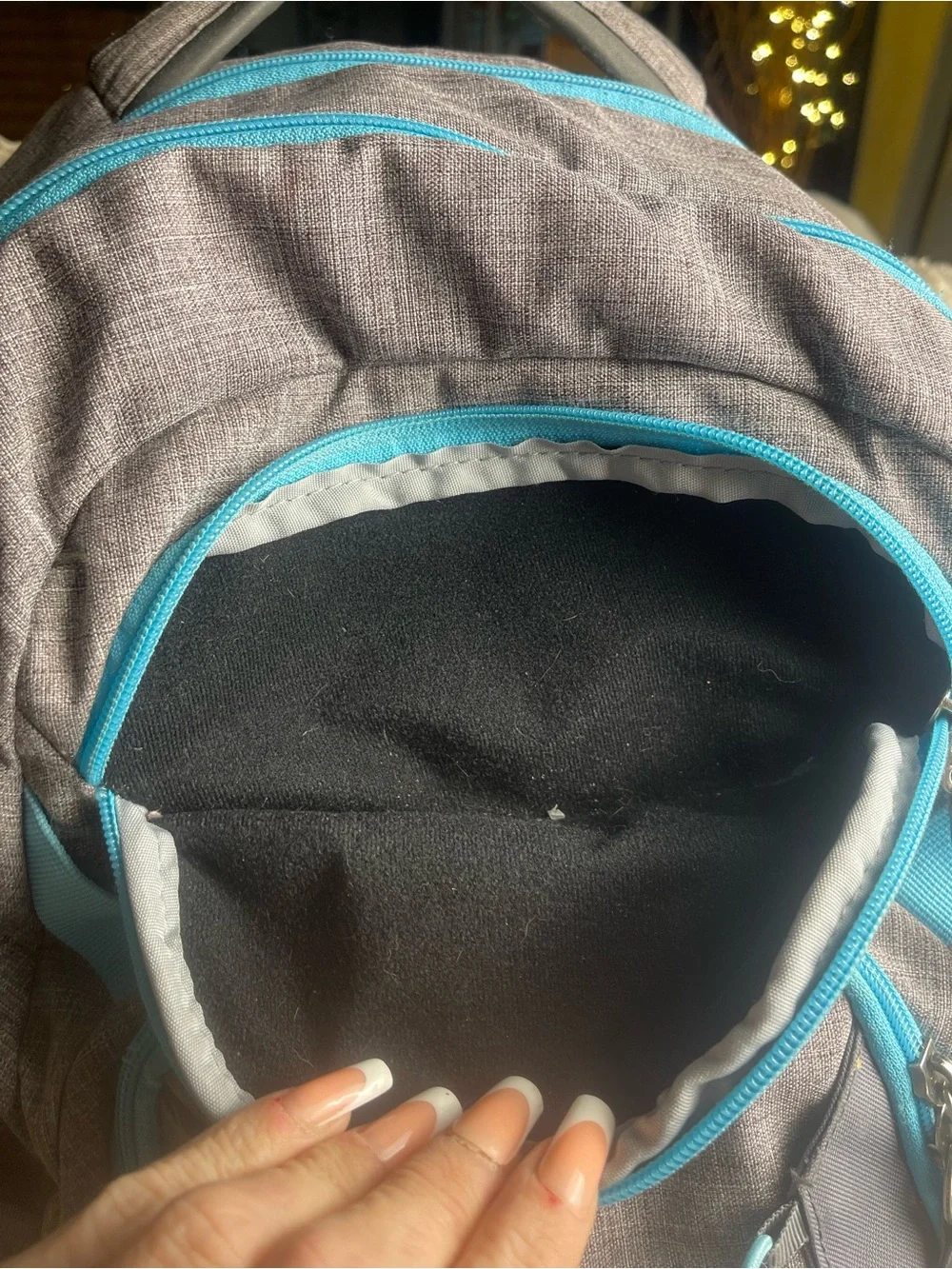 Reebok Gray Backpack with Teal Accents